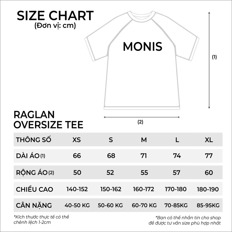 ÁO THUN UNISEX RAGLAN OVERSIZE EYELESS 100% COTTON - MONIS CHÍNH HÃNG