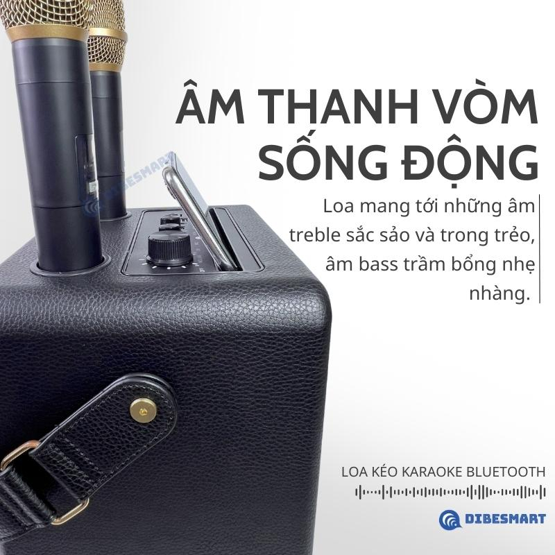 Loa bluetooth BoomBass M4203 kèm 2 micro không dây xách tay công xuất 40W, âm thanh trầm ấm, bass căng- Techhigh Mall