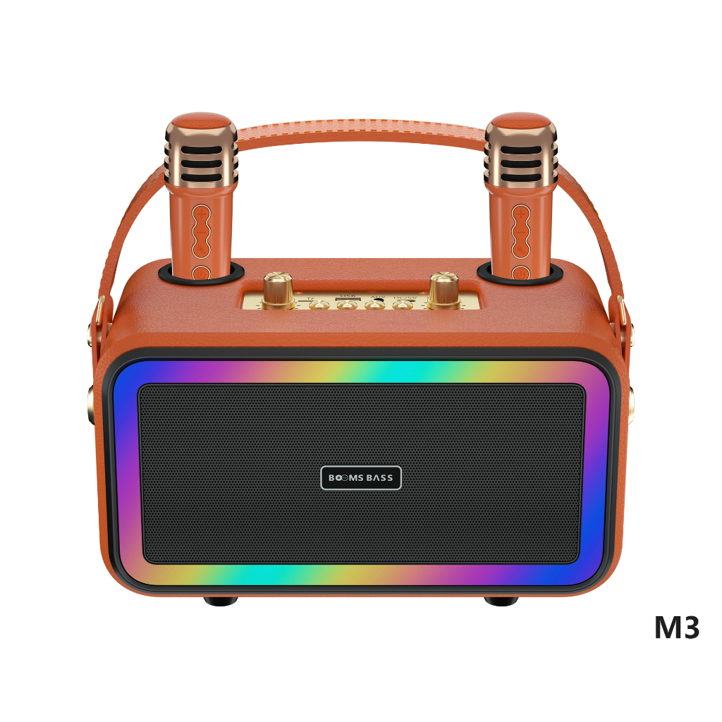 Loa bluetooth karaoke M4202 kèm 2 micro không dây xách tay công xuất 20W, âm thanh trầm ấm, bass căng- LinkeeTech