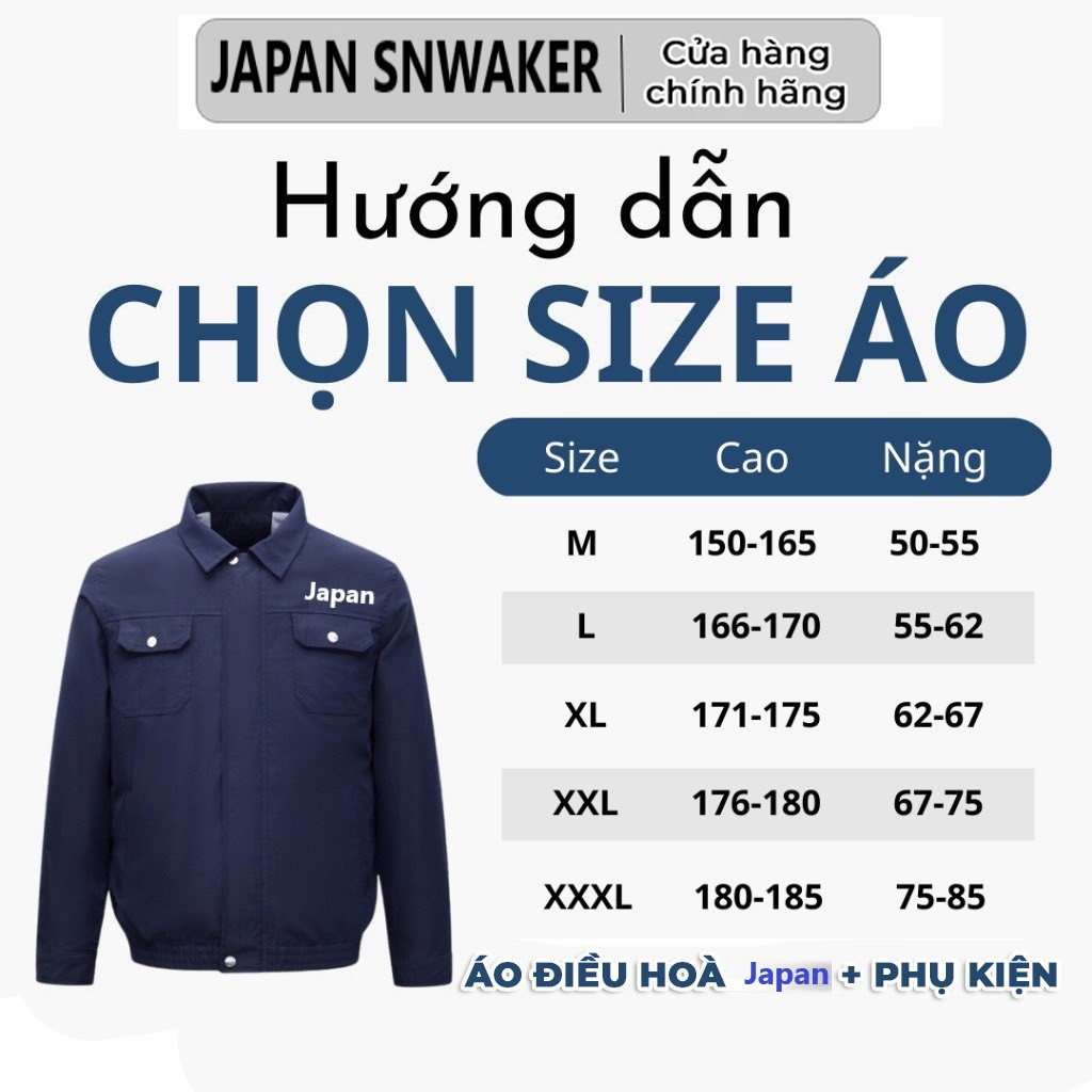 Áo điều hòa nhật bản màu xanh than , Áo chống nắng gắn quạt làm mát pin japan 32000 dùng liên tục 10 - 15h