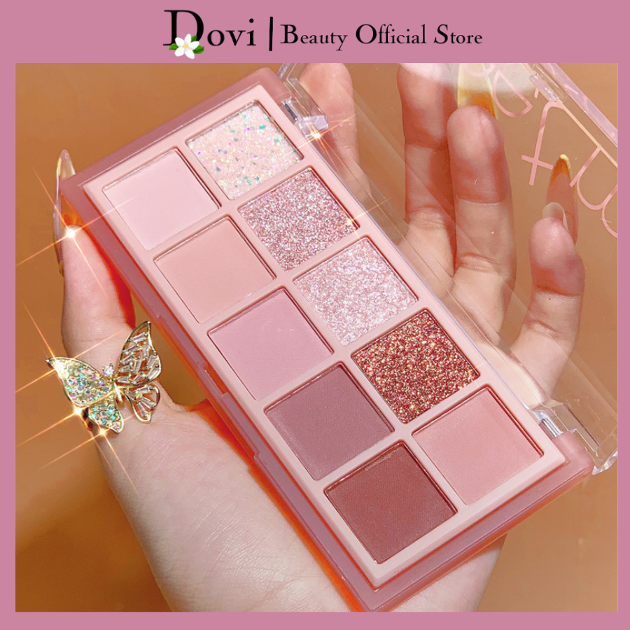 Bảng Phấn Mắt SWEET MINT  20g Nhiều Màu Chính Hãng Nội Địa Trung Tông Nhũ Lì Màu Nâu Khối, Hoa Hồng Mềm Mại Ngọt Ngào