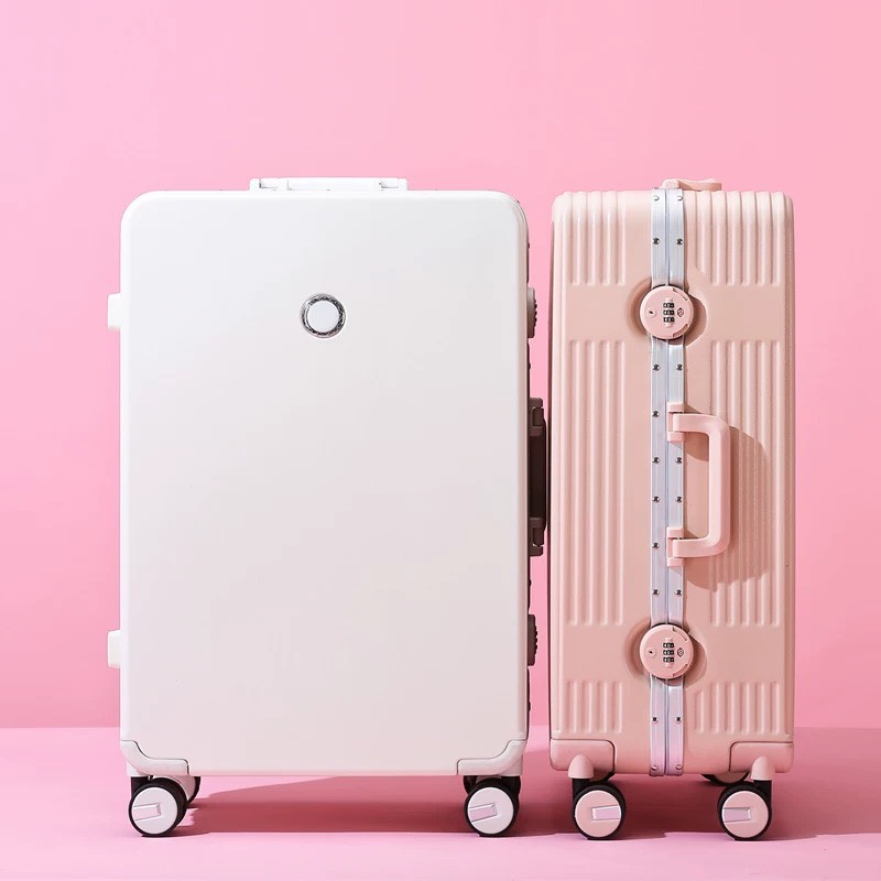 Vali khóa sập viền bo nhôm cao cấp đủ size 20-30 - Cáo Đeo Nơ