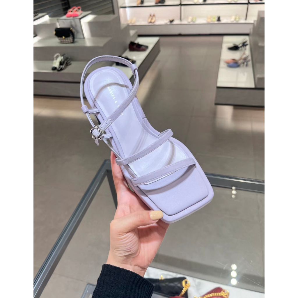 Sandal CK nữ quai mảnh gót vuông đế cao 5cm hàng Fullbox mẫu mới hè 2023