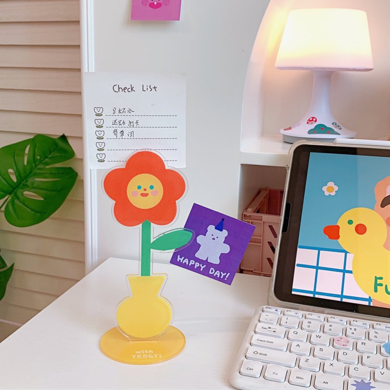 Kẹp Giấy, Kẹp Ảnh Idol Mẫu Bông Hoa Decor Trang Trí Bàn Học Xinh Xắn