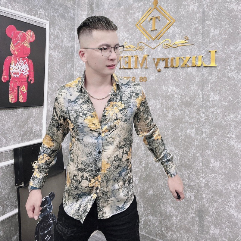 Sơ Mi Nam Vải Lụa Gấm Thuỷ Cao Cấp Không Nhăn Không Phai Không Xù