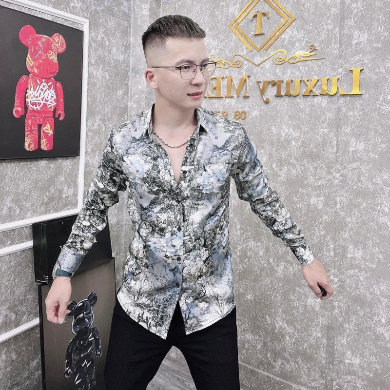 Sơ Mi Nam Vải Lụa Gấm Thuỷ Cao Cấp Không Nhăn Không Phai Không Xù