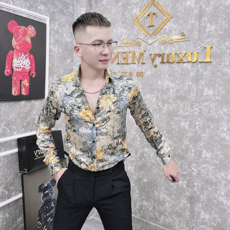 Sơ Mi Nam Vải Lụa Gấm Thuỷ Cao Cấp Không Nhăn Không Phai Không Xù