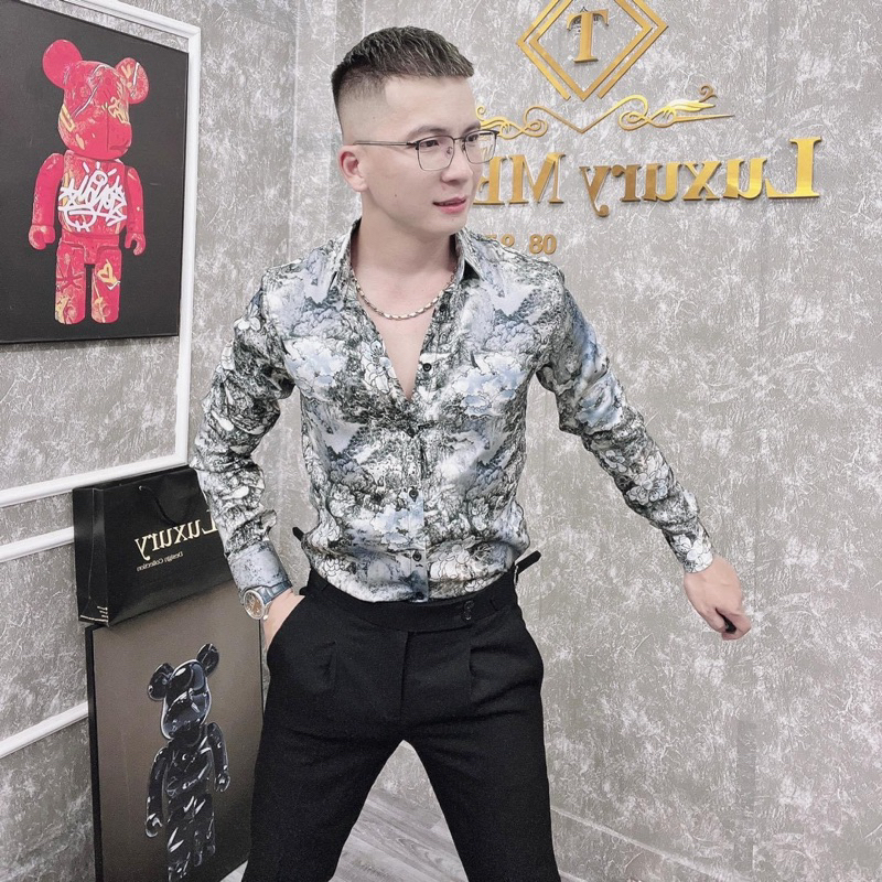 Sơ Mi Nam Vải Lụa Gấm Thuỷ Cao Cấp Không Nhăn Không Phai Không Xù