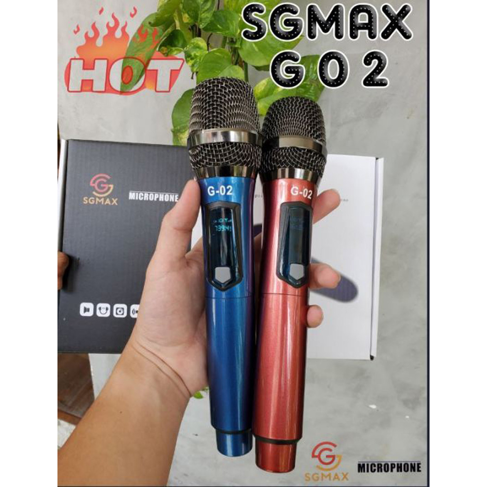 Micro Không Dây SGMAX G02 Chuyên Dùng Cho Loa Kéo, Amply, Mixer, Tích Hợp Pin Sạc, Thiết Kế Tiện Lợi
