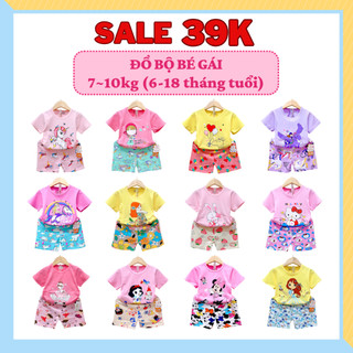 XẢ KHO [Size 7-10kg] Đồ bộ bé gái BINNIE SHOP Bộ thun cộc tay cotton quảng châu xuất hàn cho bé từ 7 đến 10 kg BGL
