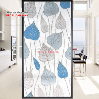 Decal dán kính, giấy dán kính họa tiết lá bồ đề dán cửa sổ phòng khách đẹp chống nắng, chống nhìn trộm đẹp iá rẻ