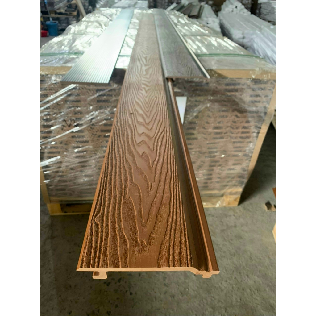 Tấm ốp 3D gỗ nhựa composite ốp mái hiên, ban công, KT 148x21x2200mm, (vận chuyển cắt 1,1m)