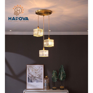 Bộ 03 Đèn thả trần trang trí bằng pha lê HAPOVA DT 9575/3