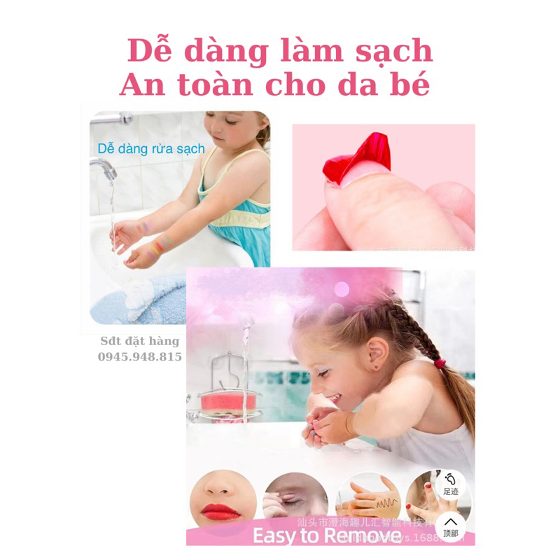 VALI trang điểm cá nhân cực đầy đủ, make up thật, dễ dàng làm sạch với nước dành cho bé gái