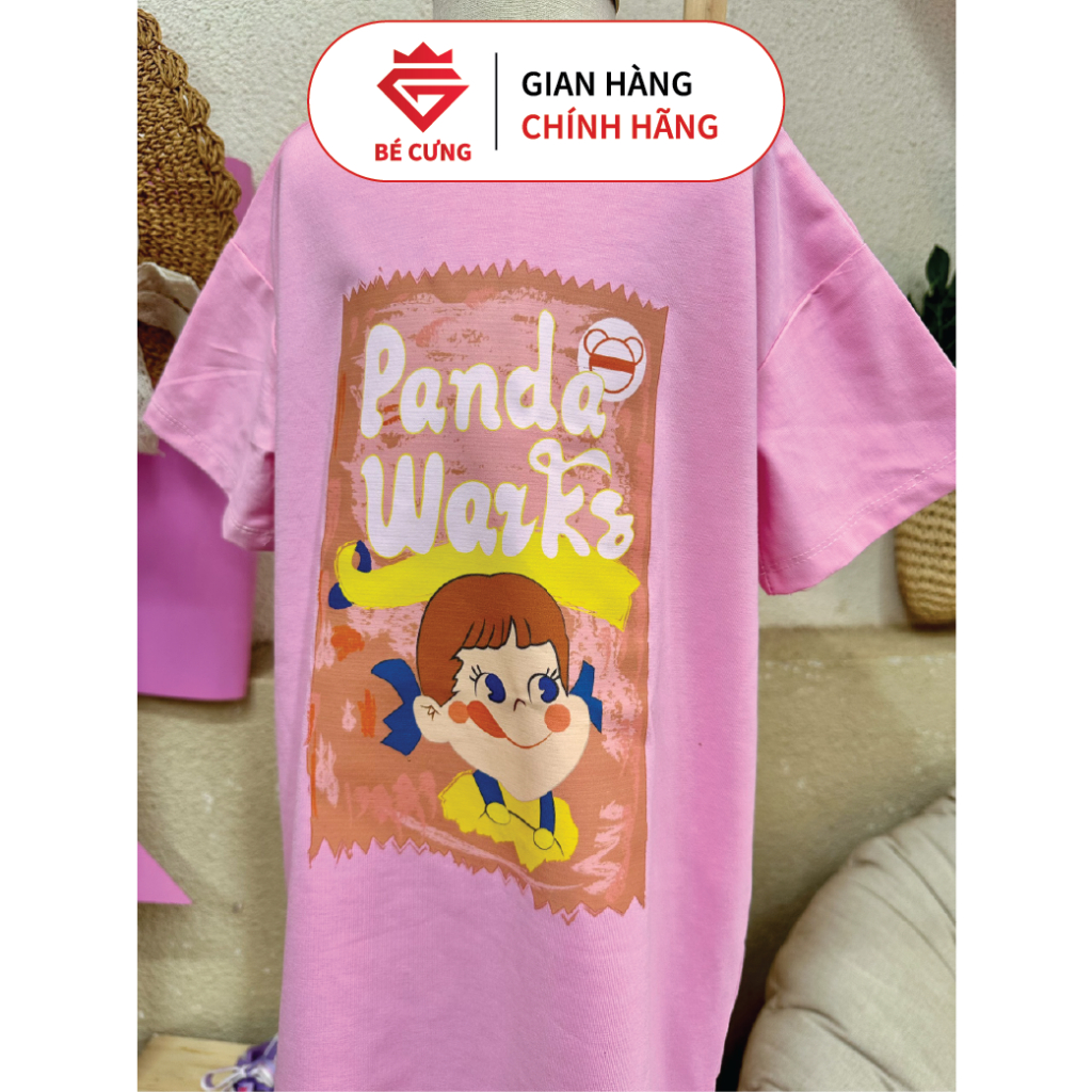 Váy Suông Cotton Hồng In Hình Dễ Thương Dành Cho Bé Gái