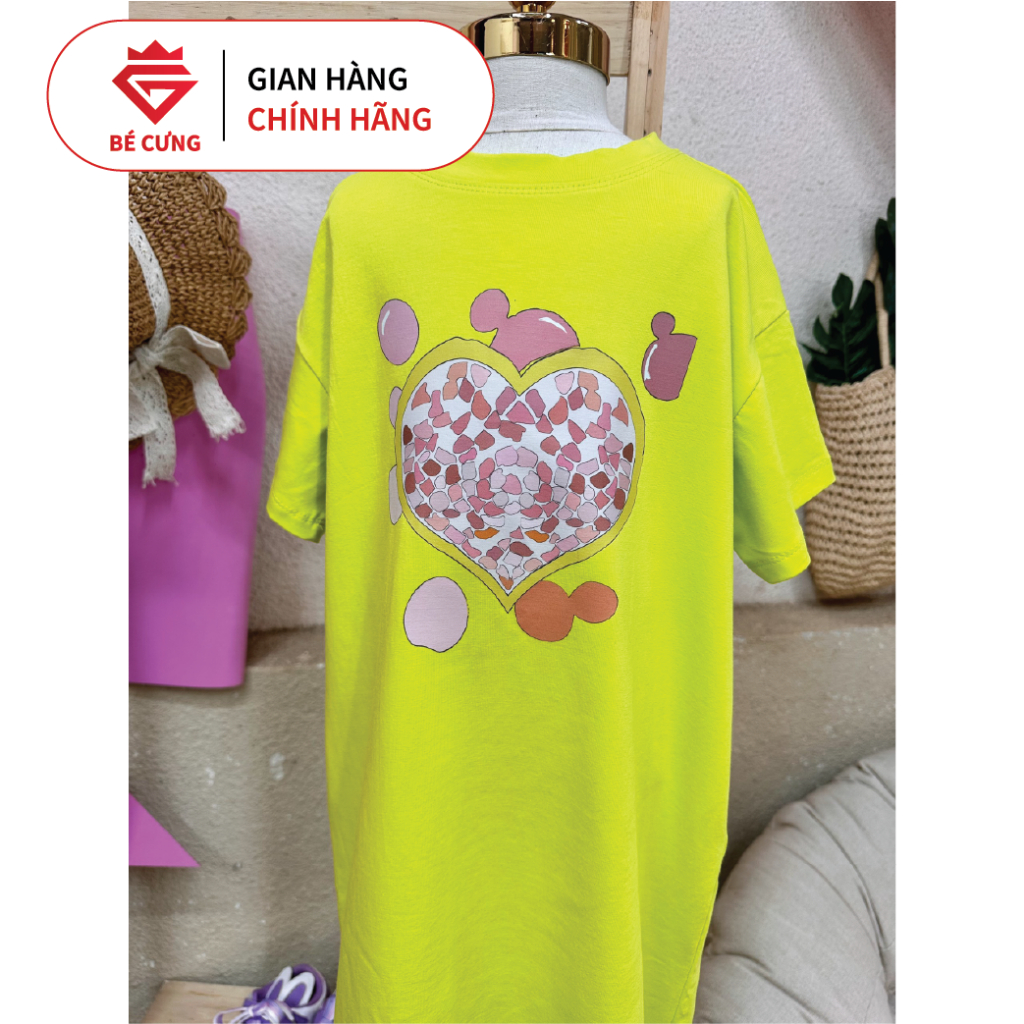 Váy Suông Cotton In Hình Trái Tim Dành Cho Bé Gái