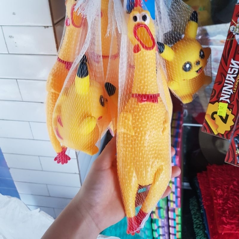 Đồ chơi con gà hoạt hình màu vàng kêu ó ò