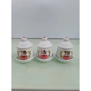 Bộ án 3 kèm chung ly nước có nắp thờ cúng