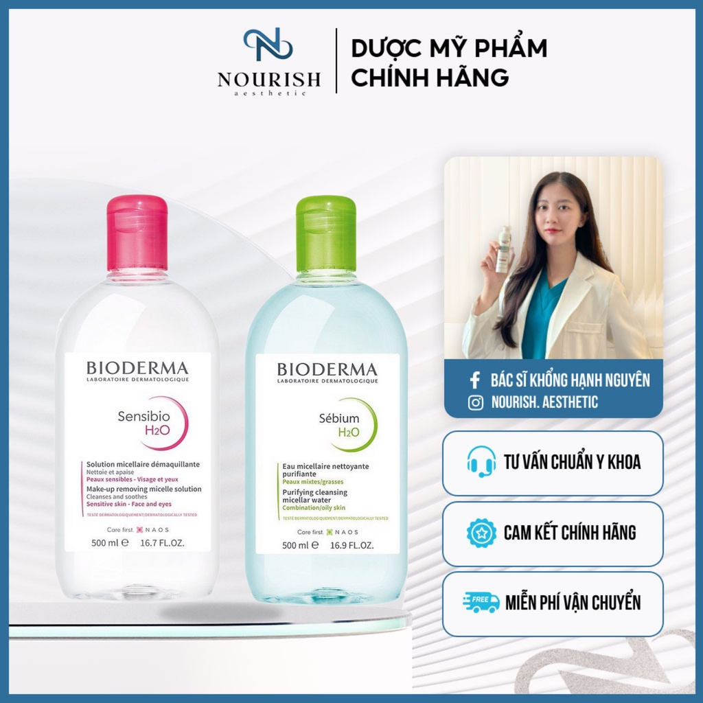 Nước tẩy trang bioderma 500ml dành cho mọi loại da (shopping)