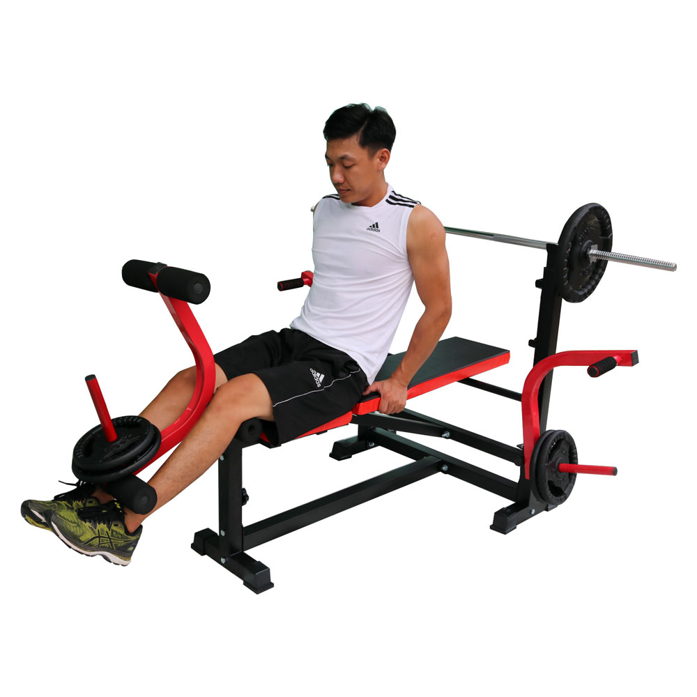 Ghế tạ giàn tạ đa năng bằng thép màu đen đỏ không có kéo xô Reefit Sport RF-20240