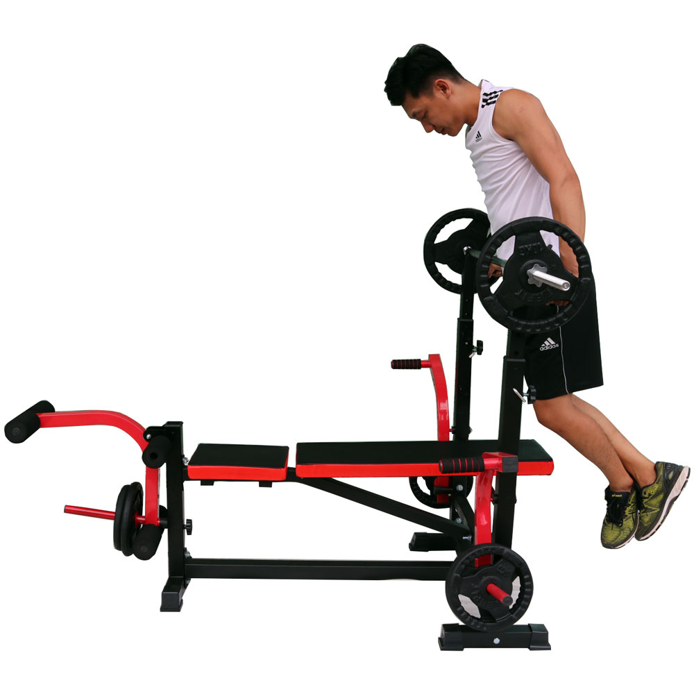 Ghế tạ giàn tạ đa năng bằng thép màu đen đỏ không có kéo xô Reefit Sport RF-20240