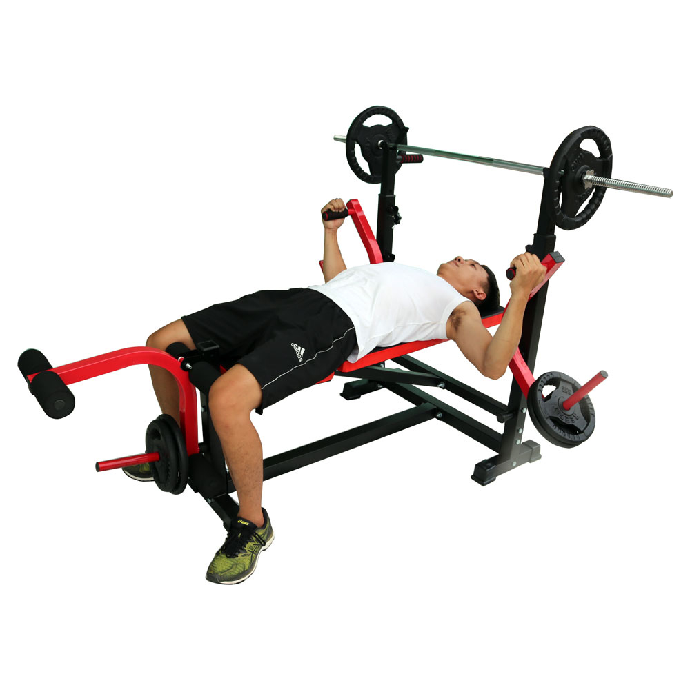 Ghế tạ giàn tạ đa năng bằng thép màu đen đỏ không có kéo xô Reefit Sport RF-20240