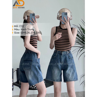  Quần lửng ngố jean nữ quần short jean nữ lưng sau chun đai chỉnh eo ADO JEANS  Mã SK1118  