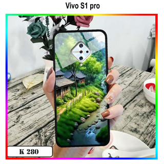 Ốp lưng kính 3d phong cảnh đồng quê vivo s1 pro
