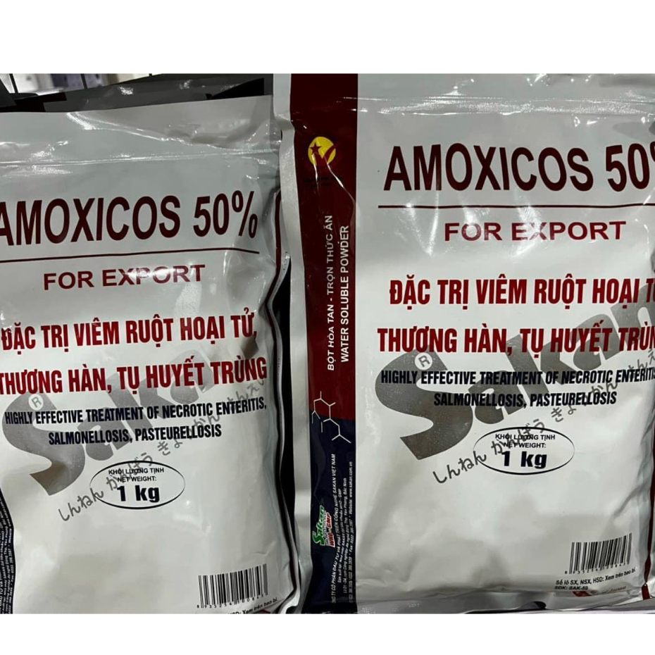 Amox 50/ amoxicos 50% đtr viêm ruột hoại tử, thương hàn, tụ huyết trùng dùng chó, mèo, gà, vịt, lợn, trâu,bò
