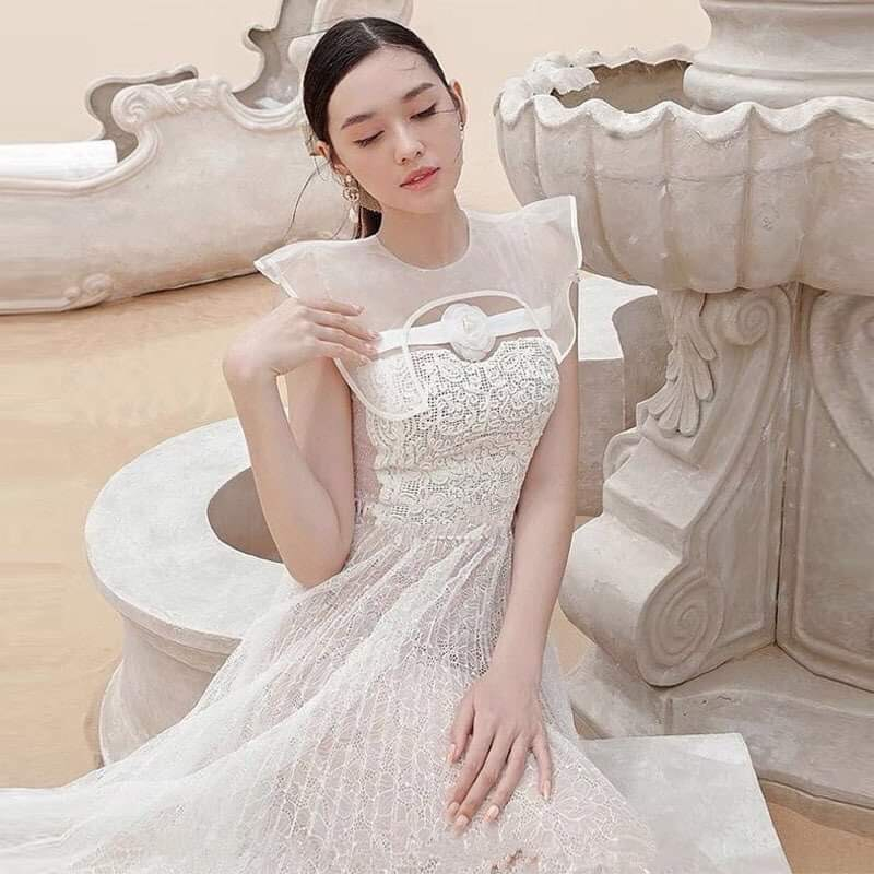 Đầm xòe phối ren kiểu dáng sang trọng