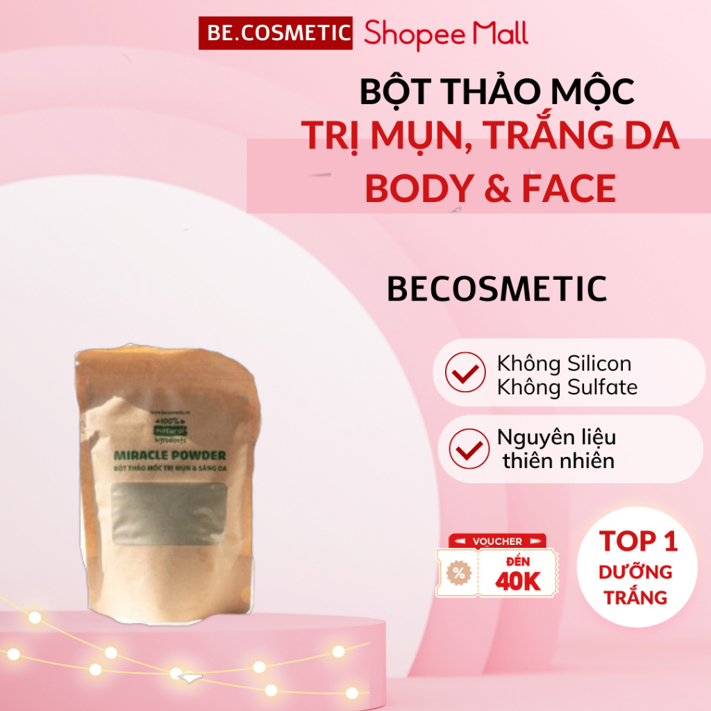 Bột thảo mộc đắp body face dưỡng trắng da Becosmetic