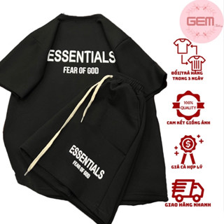 Bộ thun thể thao nam nữ ESSENTIALS form rộng ulzzang , Set đồ unisex form thụng kiểu dáng Hàn Quốc hot trend 2023