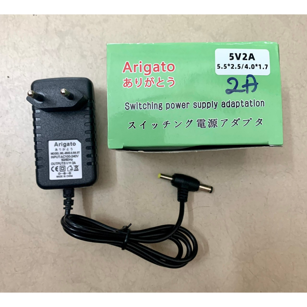 Nguồn adapter 5V-2A Arigatoo Nhiều Chân Cắm - Dùng cho camera, led dây, đèn led - Full box, BH 6 tháng