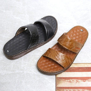 Dép da nam INICHI D1160 da bò đế đốc