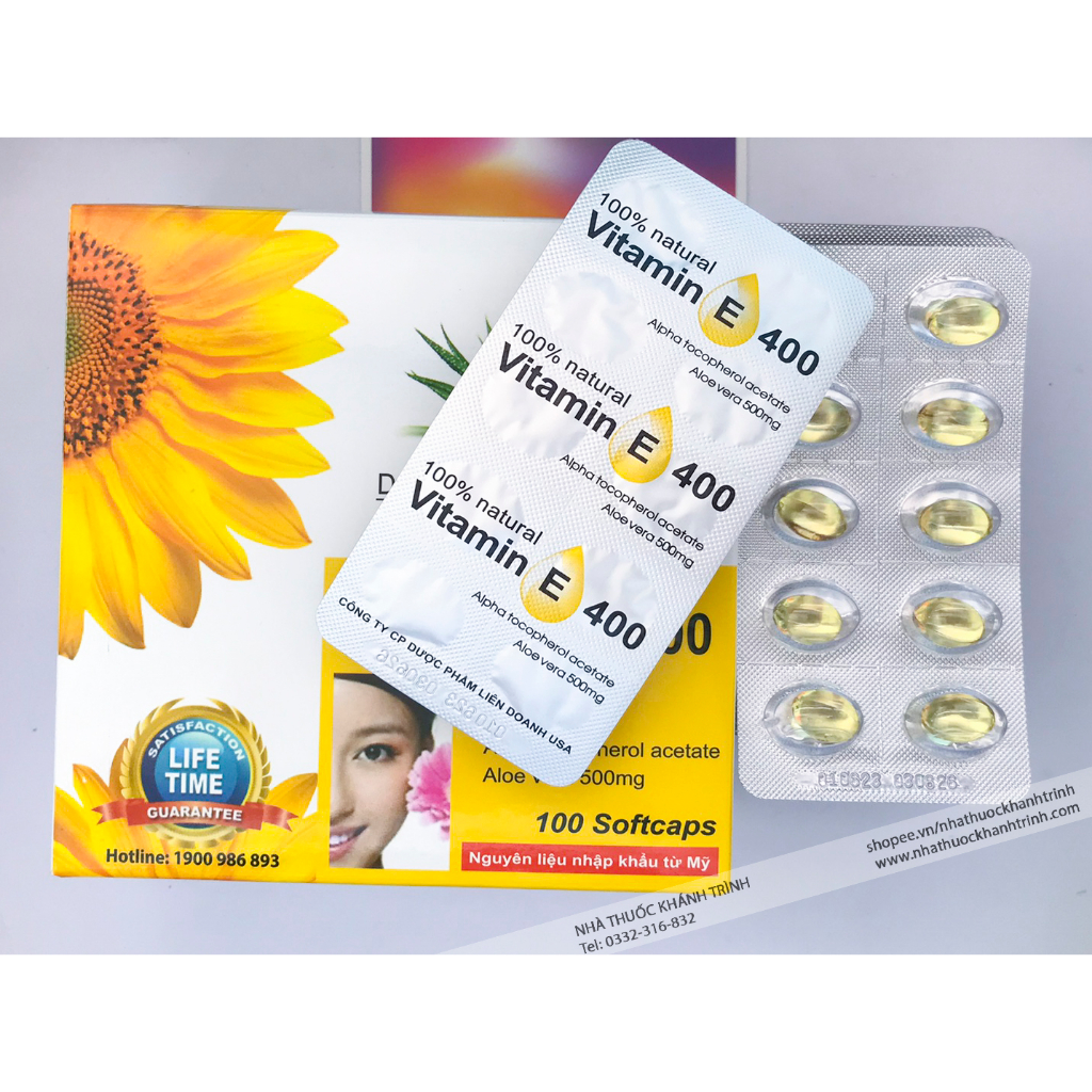 Vitamin E 400 USAPharma, làm chậm quá trình lão hóa da, cải thiện cho làn da trắng sáng