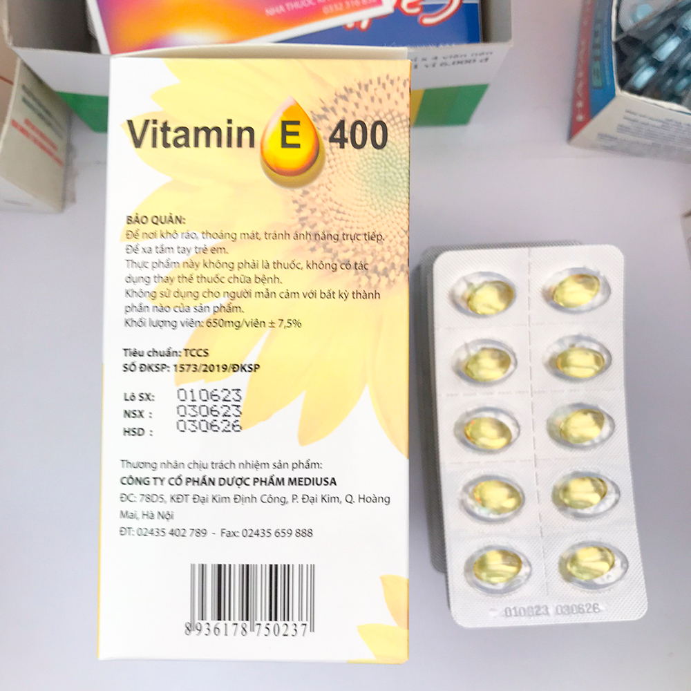 Vitamin E 400 USAPharma, làm chậm quá trình lão hóa da, cải thiện cho làn da trắng sáng