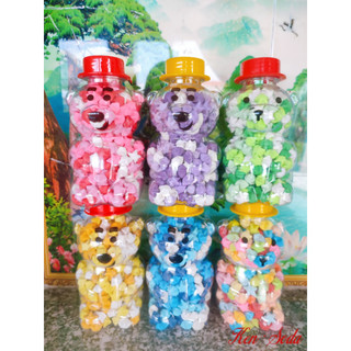 Lọ điều ước 300 ngôi sao giấy + chai nhựa hình gấu