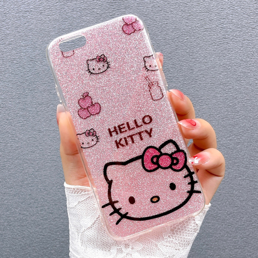 [ Iphone 6/6S ] Ốp Lưng Dẻo Kim Tuyến Hello kitty