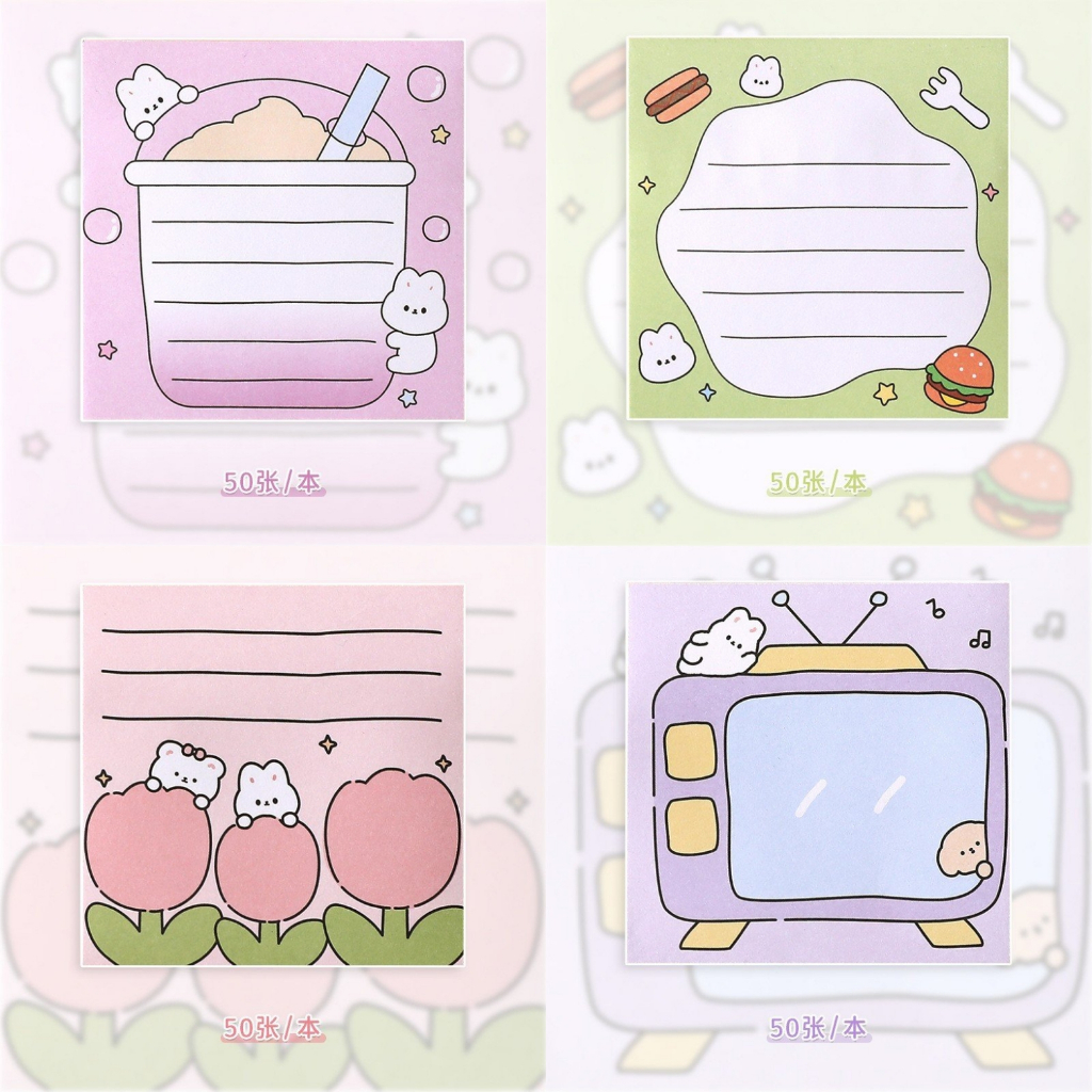 Giấy Nhớ Hoạt Hình Cute 8x8cm 50 Sheet