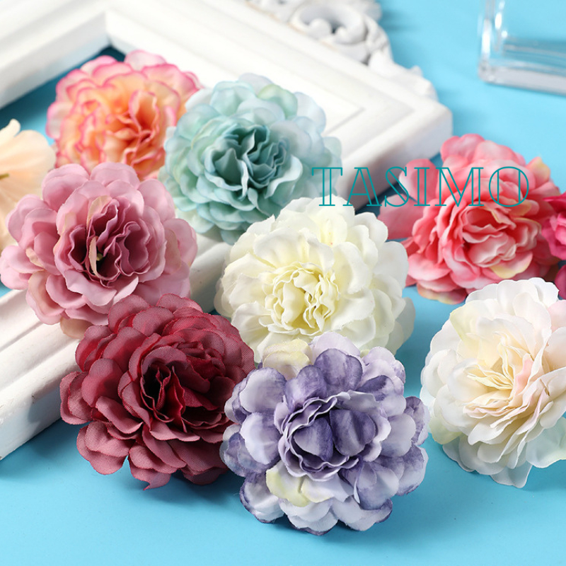 Set 5 Đầu Bông Hoa Giả Trang Trí Hộp Quà Hoa Mẫu Đơn Decor Sản Phẩm Chụp Ảnh, Làm Tường Hoa Đám Cưới Phụ Kiện Handmade