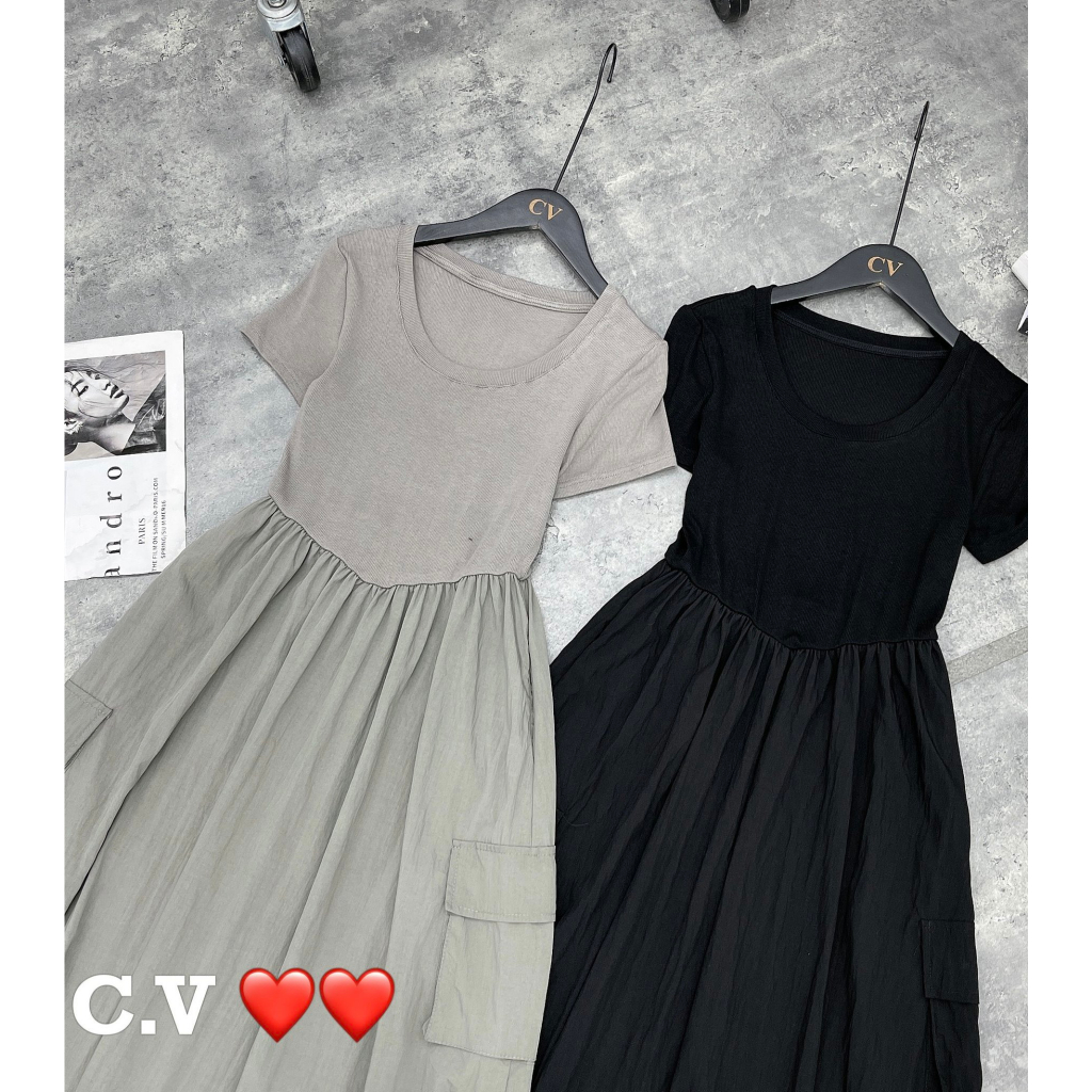 Váy maxi xòe trơn hàng QCL1