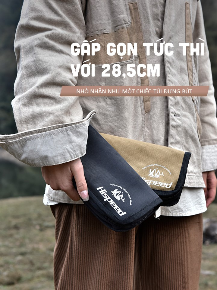 Ghế Câu mini Hộp bút Xếp gọn HISPEED Ghế Du lịch Cắm trại SIÊU gọn nhẹ để cốp xe nhôm 7075 dày dặn chất lượng cao | BigBuy360 - bigbuy360.vn