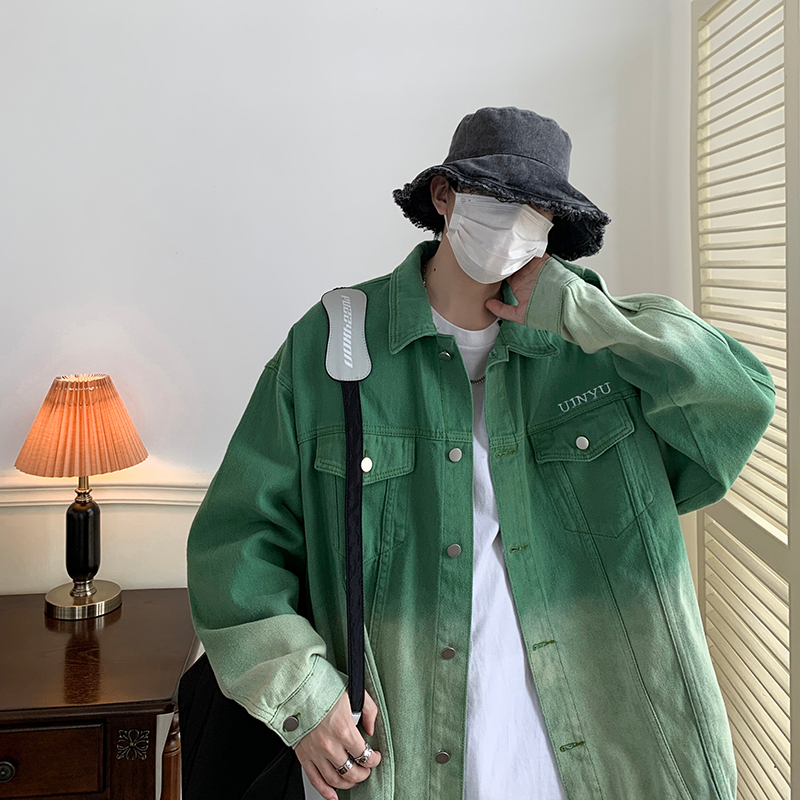 Áo jean khoác denim nam nữ unisex phối màu đẹp oversize áo jacket bò chất denim in chữ cá tính nam nữ 918