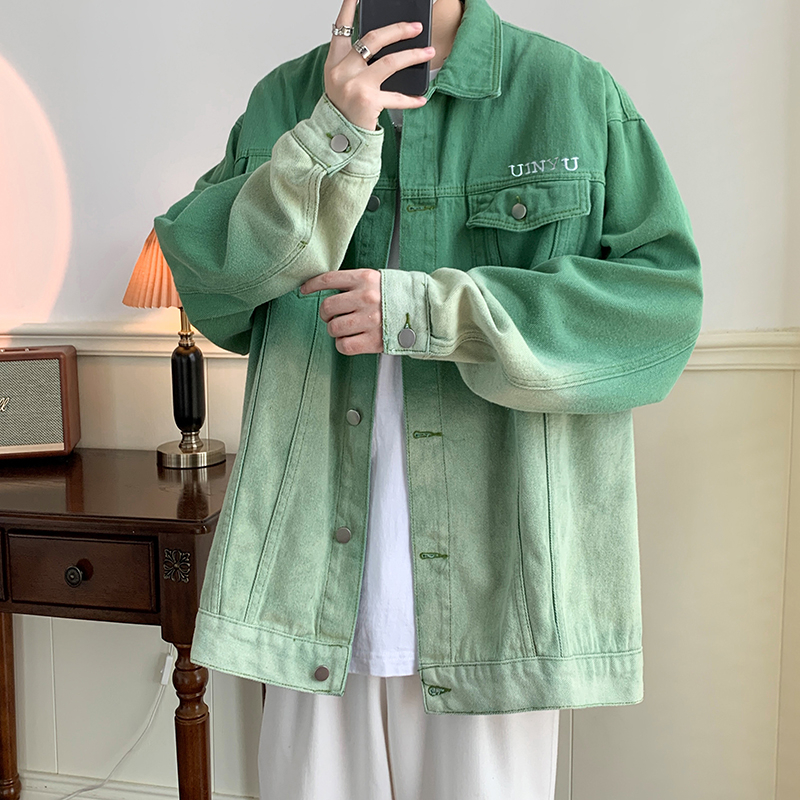 Áo jean khoác denim nam nữ unisex phối màu đẹp oversize áo jacket bò chất denim in chữ cá tính nam nữ 918