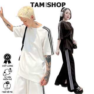  Đồ bộ mặc nhà nam quần dài tay lỡ phối BA SỌC hiện đại Phong cách Hàn Quốc Bộ thể thao đi chơi đều đẹp TâmShop