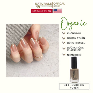 Sơn dưỡng thành phần hữu cơ phục hồi móng yếu, hư tổn USA NATURALS COLLECTION màu nude kim tuyến  - 421  7.5ml