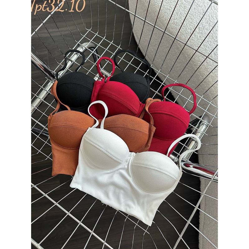 Áo hai dây croptop nữ có sẵn mút ngực/áo hai dây cúp ngực nữ chất liệu thun borip co giãn- Hình Thật shop chụp