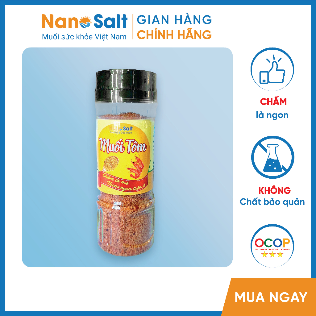Muối Tôm Siêu Ngon, Muối chấm hoa quả, thịt nướng | Lọ 110g