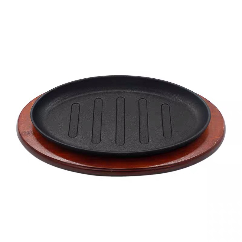 Chảo gang hình thoi đế gỗ 3 kích thước