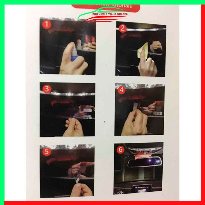 Miếng dán gương chiếu hậu ô tô chống chói ban đêm quan sát xe phía sau 200x50mm - góc elip